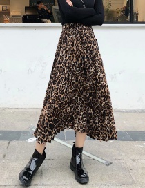 Fashion Brown Leopard Pattern Decorated Skirt