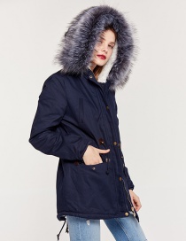 Fashion Navy Fur Collar Design Cotton-padded Clothes