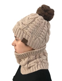 Fashion Dark Gray Hollow Out Design Knitted Hat&scarf