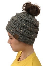 Fashion Dark Gray Dots Pattern Design Knitted Hat