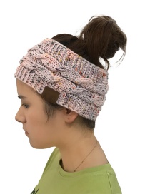 Fashion Pink Hemp Flowers Shape Design Knitted Hat