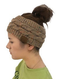 Fashion Khaki Hemp Flowers Shape Design Knitted Hat