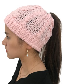 Fashion Pink Pure Color Design Hemp Flowers Shape Hat