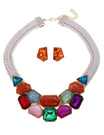 Fashion Multi-color Geometric Shape Decorated Jewelry Set