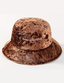 Simple Brown Letter Pattern Decorated Hat