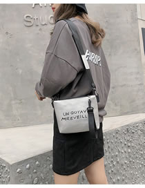 Fashion Silver Color Letter Pattern Decorated Pure Color Bag