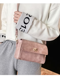 Fashion Pink Pure Color Design Square Shape Shoulder Bag