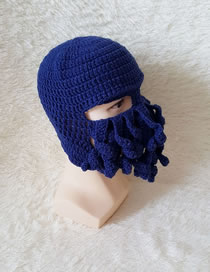 Lovely Navy Octopus Shape Design Pure Color Knitted Hat