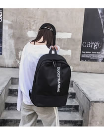 Fashion Black Letter Pattern Design High-capacity Backpack