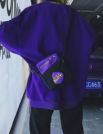 Fashion Purple Cartoon Pattern Decorated Shoulder Bag