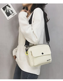 Fashion White Pure Color Design Square Shape Bag