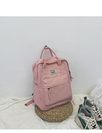 Fashion Pink Pure Color Design High-capacity Backpack