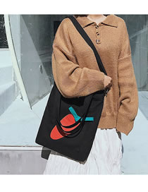 Fashion Black Carrot Pattern Design Shoulder Bag