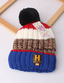 Fashion Blue Letter H Decorated Baby Thicken Hat