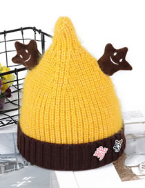 Fashion Yellow Cartoon Pentagram Decorated Child Hat