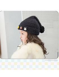 Fashion Black Tail Shape Design Pure Color Child Hat