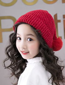 Fashion Red Pure Color Design Tails Shape Child Hat