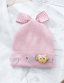 Fashion Pink Bowknot&bear Decorated Baby Hat