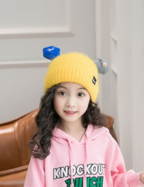 Fashion Yellow Ears Shape Decorated Child Knitted Hat