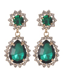 Fashion Green Oval Shape Design Pure Color Earrings