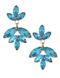 Fashion Blue Oval Shape Design Pure Color Earrings