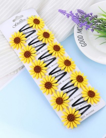 Fashion Yellow Sunflower Shape Design Hair Clip