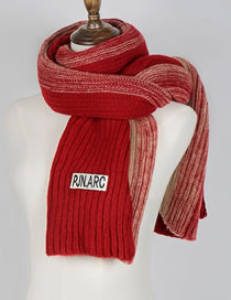 Fashion Claret Red Letter Pattern Decorated Thicken Scarf