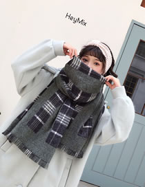Fashion Olive Tassel Decorated Dual-use Thicken Scarf
