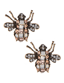 Fashion Light Pink Insect Shape Design Simple Earrings