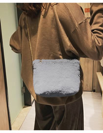 Fashion Gray Pure Color Design Square Shape Bag
