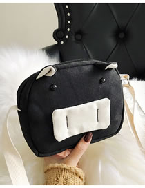 Fashion Black Cartoon Pig Shape Design Shoulder Bag