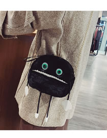 Fashion Black Cartoon Robot Shape Design Bag