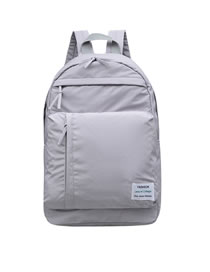 Elegant Gray Label Decorated Pure Color Backpack