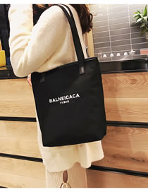 Elegant Black Letter Pattern Design High-capacity Bag