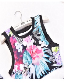 Sexy Multi-color Flowers Pattern Design Swimwear(3pcs)