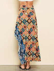 Fashion Multi-color Geometric Pattern Decorated Dress