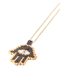 Fashion Black Palm Shape Decorated Necklace