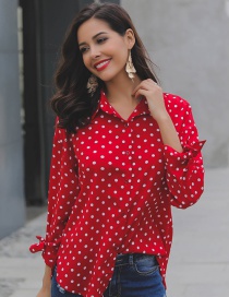 Fashion Red Dots Pattern Decorated Shirt