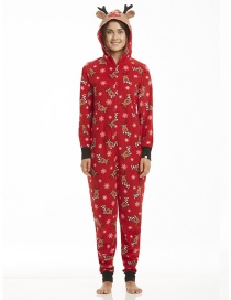 Fashion Red Cartoon Pattern Decorated Jumpsuit