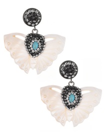 Fashion Beige Butterfly Shape Decorated Earrings