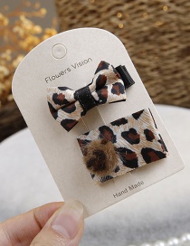 Fashion Leopard Bowknot Decorated Hair Clip(2pcs)