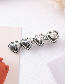 Fashion Silver Color Heart Shape Decorated Hair Clip