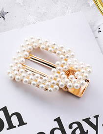 Fashion Gold Color Square Decorated Hair Clip
