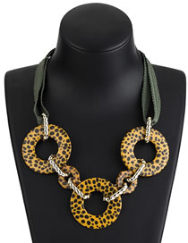 Fashion Yellow Round Shape Decorated Necklace