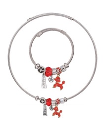 Fashion Red Dogs Shape Decorated Jewelry Set