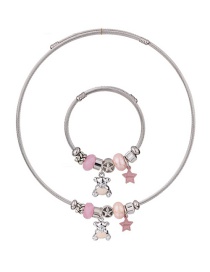 Fashion Pink Star Shape Decorated Jewelry Set