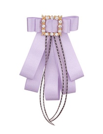 Fashion Purple Square Shape Decorated Bowknot Brooch