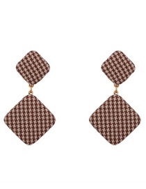 Fashion Brown Square Shape Decorated Earrings