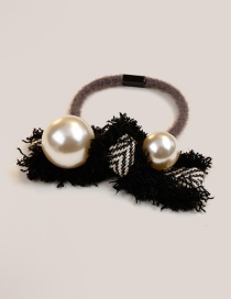 Fashion Black Pearl Decorated Hair Rope