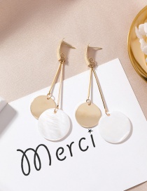 Fashion White+gold Color Round Shape Decorated Earrings